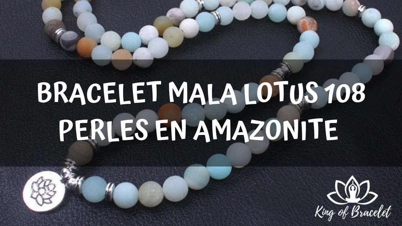 Bracelet Mala En Quartz Rose 21 Perles 8mm Avec Pendentif Lotus - Lithothérapie, France