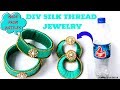 How To Make Bangles & Earrings From Plastic Bottles || DIY Silk Thread Jewelry || DIY Jewelry ||