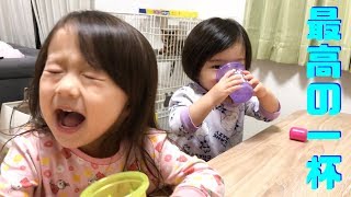 【お水ゴクゴク】お風呂上がりの最高の一杯を飲む姉妹！【ナイトルーティン】