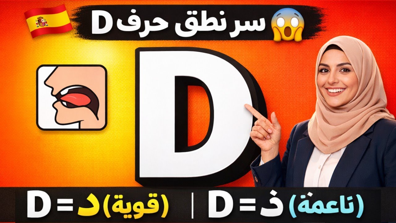الدرس 22: شرح مفصل لنطق حرف D في الإسبانية مع أمثلة وتدريبات🧐