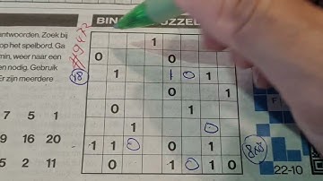 Tuesday. Bonus Extra edition. (#9472) Binary01 Sudoku puzzle.  10-22-2024 Extra part 3 of 4