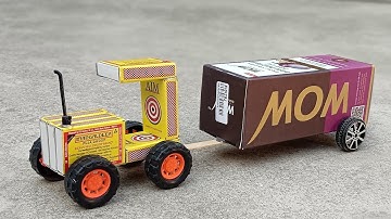 How To Make Matchbox Tractor Trolley At Home - Diy Tractor Trolley - Science Project