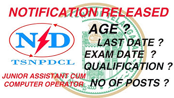 TSNPDCL JUNIOR ASSISTANT CUM COMPUTER OPERATOR NOTIFICATION 2023| TELANGANA GOVT JOBS| LATEST JOBS