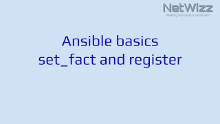 Ansible Basics Set fact and Register