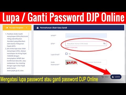 Cara Mengganti atau Lupa Password DJP Online