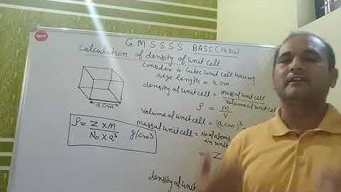 Solid State video-9(calculation of density of cubic unit cell)