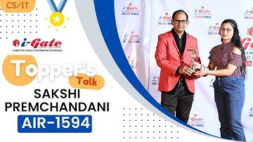 Sakshi Premchandani | AIR 1594 | CS | GATE CS 2023 | BIT Durg | Toppers Talk with Siddharth Sir