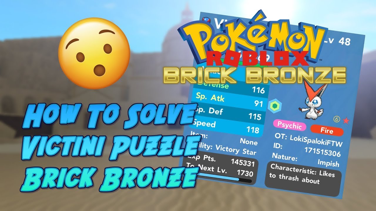 HOW TO SOLVE VICTINI PUZZLE BRICK BRONZE!! - Roblox - Pokemon Brick Bronze - YouTube