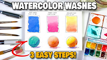 How to Add WATERCOLOR WASHES in 3 Easy Steps! (Basic Beginner Techniques)