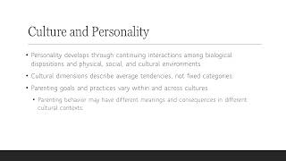Culture and Personality: How Culture Shapes Who We Become - Lecture 1.7
