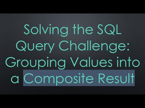 Solving the SQL