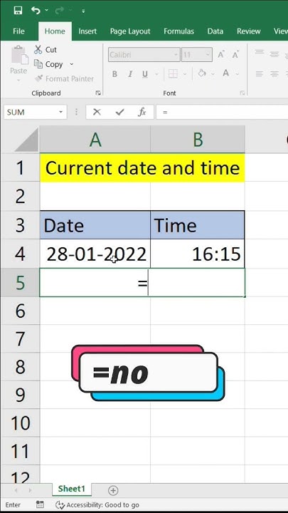 Add the current date & time in just few clicks⏰Save time in #excel with ...