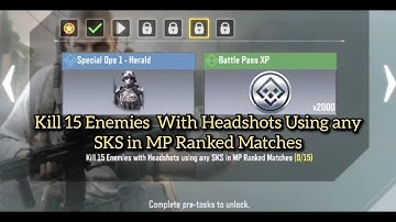 Kill 15 Enemies  With Headshots Using any SKS in MP Ranked Matches Call Of Duty Mobile Task Complete