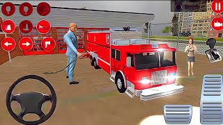 Real Fire Truck Driving Simulator | Firefighters extinguish a burning house | Android Gameplay