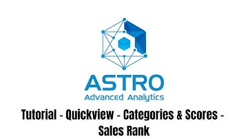 Astro Advanced Analytics - Tutorial - Quickview - Categories & Scores - Sales Rank
