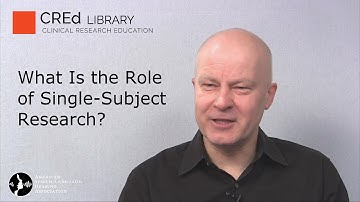 Single-Subject Experimental Design 101: What is the Role of Single Subject Design?