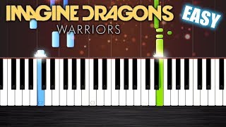 Video thumbnail of "Imagine Dragons - Warriors (League of Legends) - EASY Piano Tutorial by PlutaX"