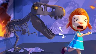 Living Scary Dinosaur Skeleton & Dolly Run Away | Funny Cartoon For Kids | Dolly And Friends 3D