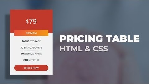 Awesome pricing table using only HTML & CSS