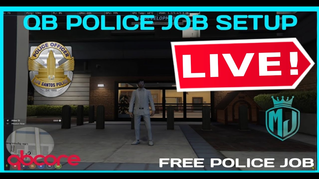 Let's Setup Police Job LIVE | BIRTHDAY SOON ! | FiveM Server | MJ ...