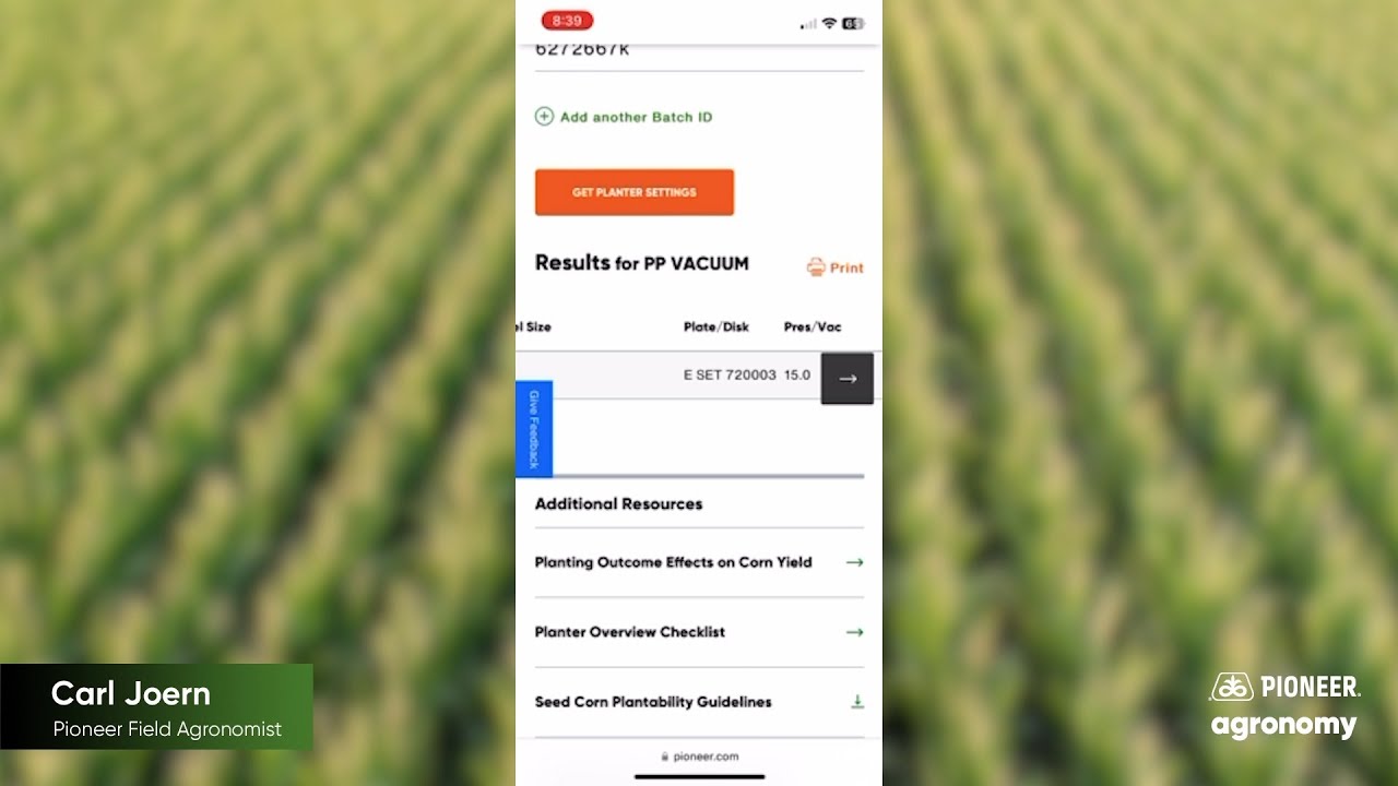 Pioneer Plantability for Optimal Planter Settings