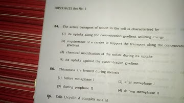 BHU PET (Post-graduate Entrance Test) or M.sc Zoology question paper 2018