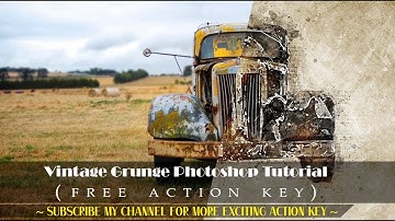 Grunge Photoshop Action Tutorial ( Free action key)