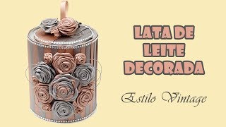 Lata de Leite Decorada Estilo Vintage