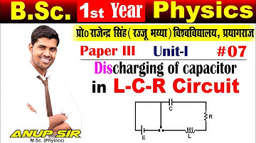 B.Sc 1st Year Physics ||PAPER-3||L#7|| Unit-1|| DisCharging of capacitor in Series L-C-R Circuit