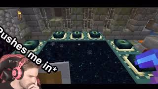 PewDiePie's minecraft pig pushes him into the End Portal