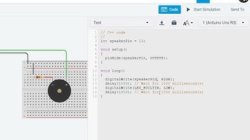 HO3 - Using Piezo making Beep sound in Tinkercad (Arduino)