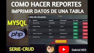 Como Hacer Reportes en PHP con MYSQL - Parte 6 (Imprimir datos de una tabla ) #PHP #MYSQL #CRUD