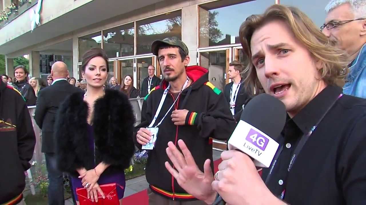 EXCLUSIVE - Martin Rolinski as the only reporter on the red carpet at the opening of Eurovsion