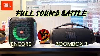 JBL Partybox Encore vs JBL Boombox3 sound battle