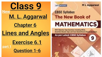 New ml aggarwal class 9 maths chapter 6 Lines and Angles exercise 6.1 question 1-6 part 1