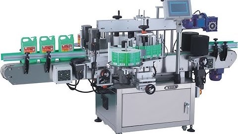 adhesive two sided labelling equipment flat bottle labeler high speed vertical label applicator