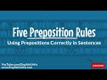 Five preposition rules  worksheet