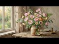 Cozy Spring Flower Still Life | 1 Hour 4K Ambient Visual Loop No Music OLED Safe