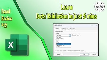 Learn Data Validation in just 5 mins | Excel Basics Ep:12 | Tamil | Office Guru