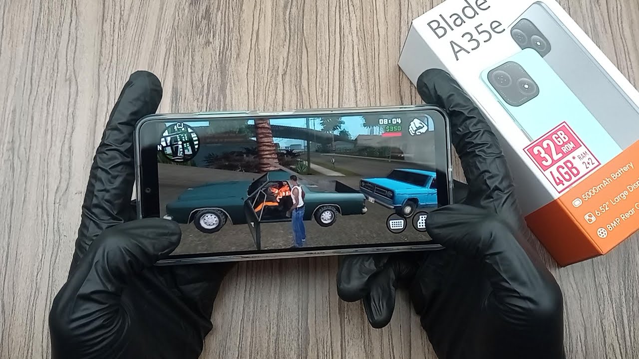 GTA Gamplay Test ZTE Blade A35e - GTA Sanandreas 2GB Ram 32GB Rom