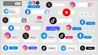 30 Social Media Follow Animations Pack 🔥 | Follow Us Green Screen | For Video Editors & Creators screenshot 1