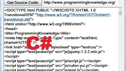 C# Tutorial 91: How to get Source Code from a Website with C#