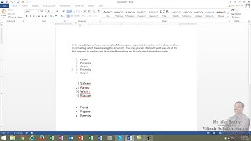 Part 7   Bullets n Numbering in Word 2013 Urdu Tutorials by Irfan Bakaly