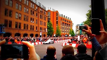 Chrome McLaren MP4-12C driven by Jenson Button in Manchester City Centre 4 HD