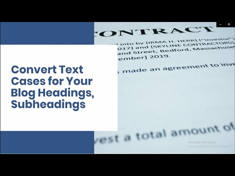 Convert Text Cases for Your Blog Headings, Subheadings from lower case to Title Case