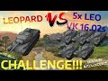 LEOPARD 1 vs 5 LEO VK 16.02s CHALLENGE!!! Death by Autoloader☠️ | WOT BLITZ
