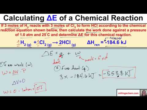 Calculating Internal Energy Delta E Of A Chemical Reaction Explained Youtube