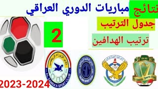 ترتيب الدوري العراقي 2023 وترتيب الهدافين ونتائج مباريات اليوم الاثنين 30-10-2023 من الجولة 2