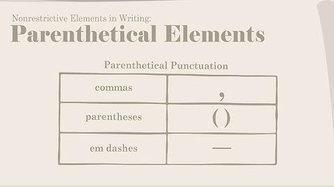 Parenthetical Punctuation