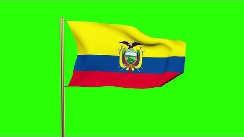 Ecuador Flag Waving In The Wind. Green Screen, Alpha Matte. Loopable Animation Stock Animation